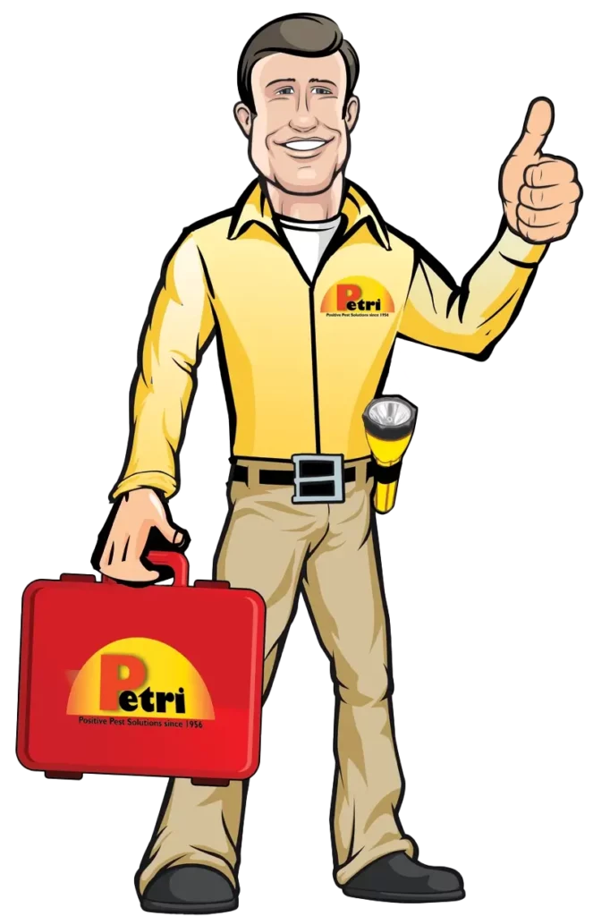 Petri Pest Control employee mascot