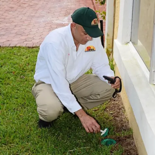 Termite control and treatment services in Rocket Pest Control service technician in  Palm Beach County FL by Petri Pest Control